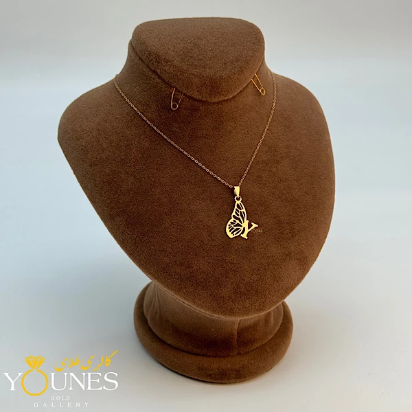 آویز حروف اسم پروانه ای Y طلا لیزری